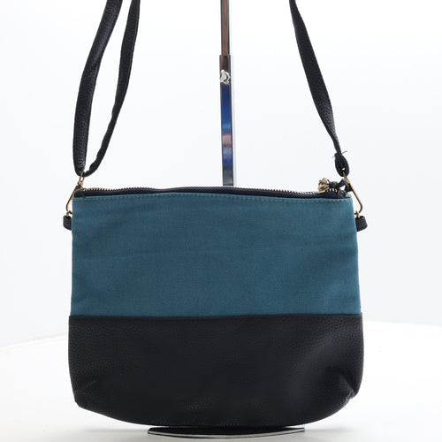 Preworn Womens Blue Colorblock Cotton Crossbody Size Medium