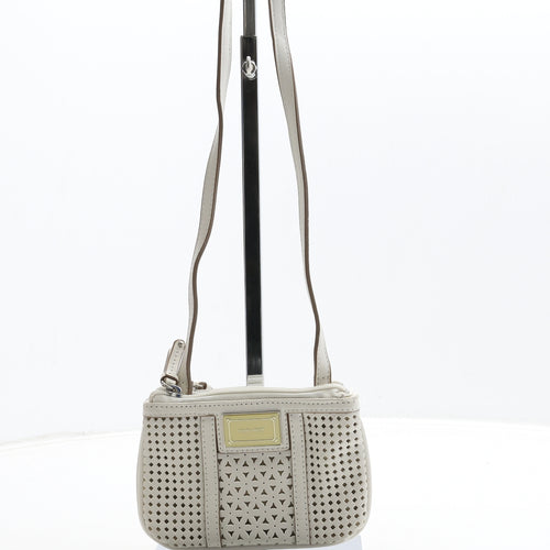 Nine West Womens White Polyurethane Crossbody Size Small