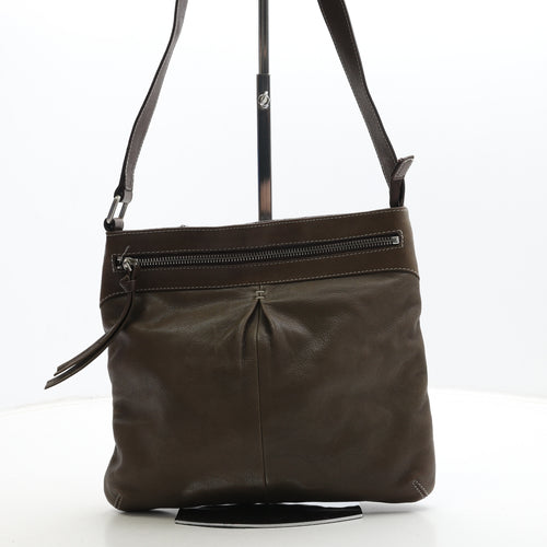 Preworn Womens Brown Polyurethane Crossbody Size Medium