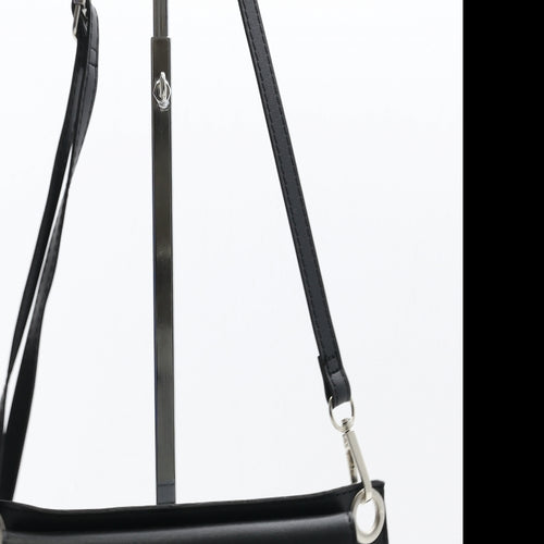 Preworn Womens Black Polyurethane Crossbody Size Medium