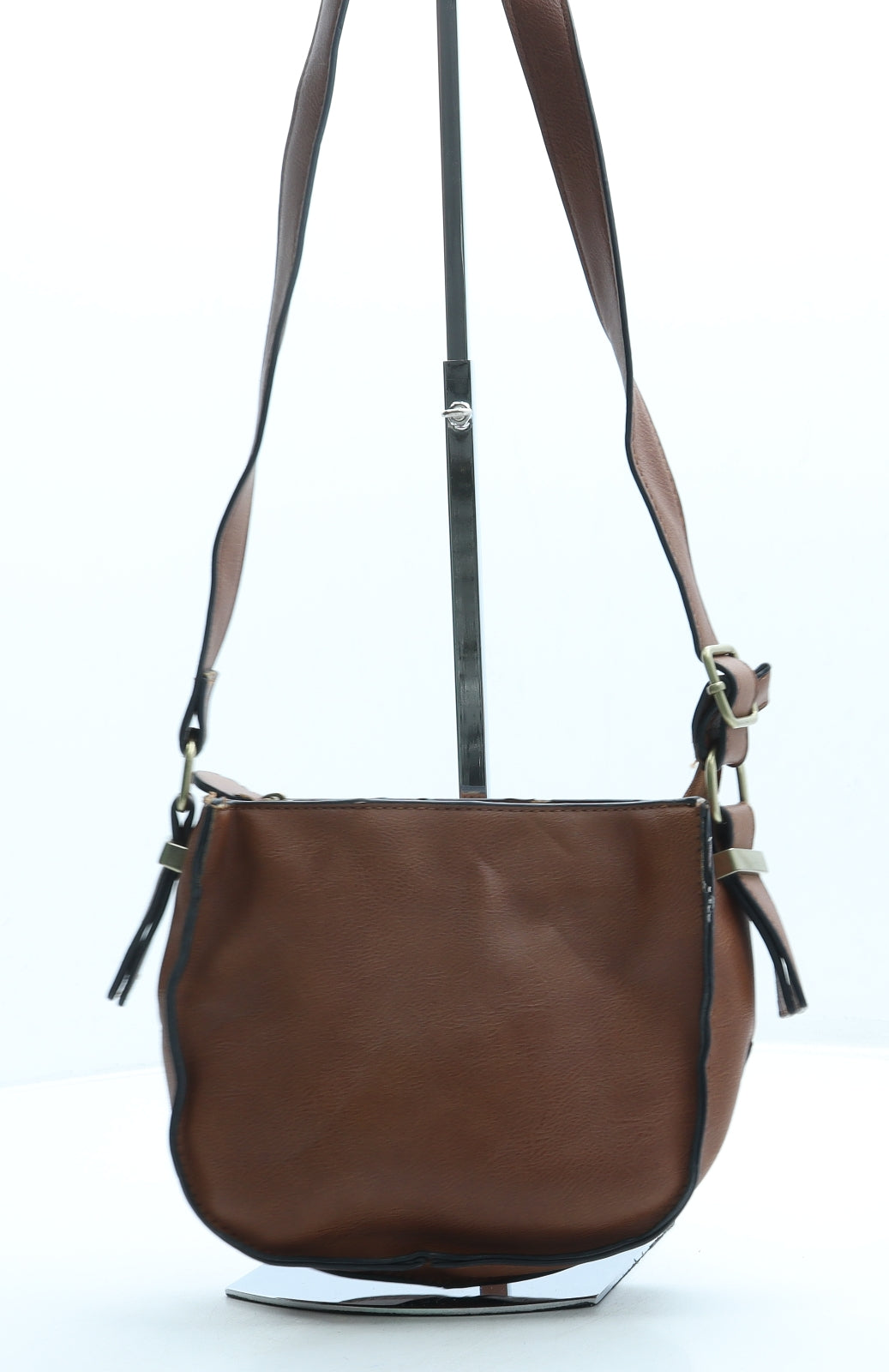 Warehouse Womens Brown Leather Crossbody Size Small