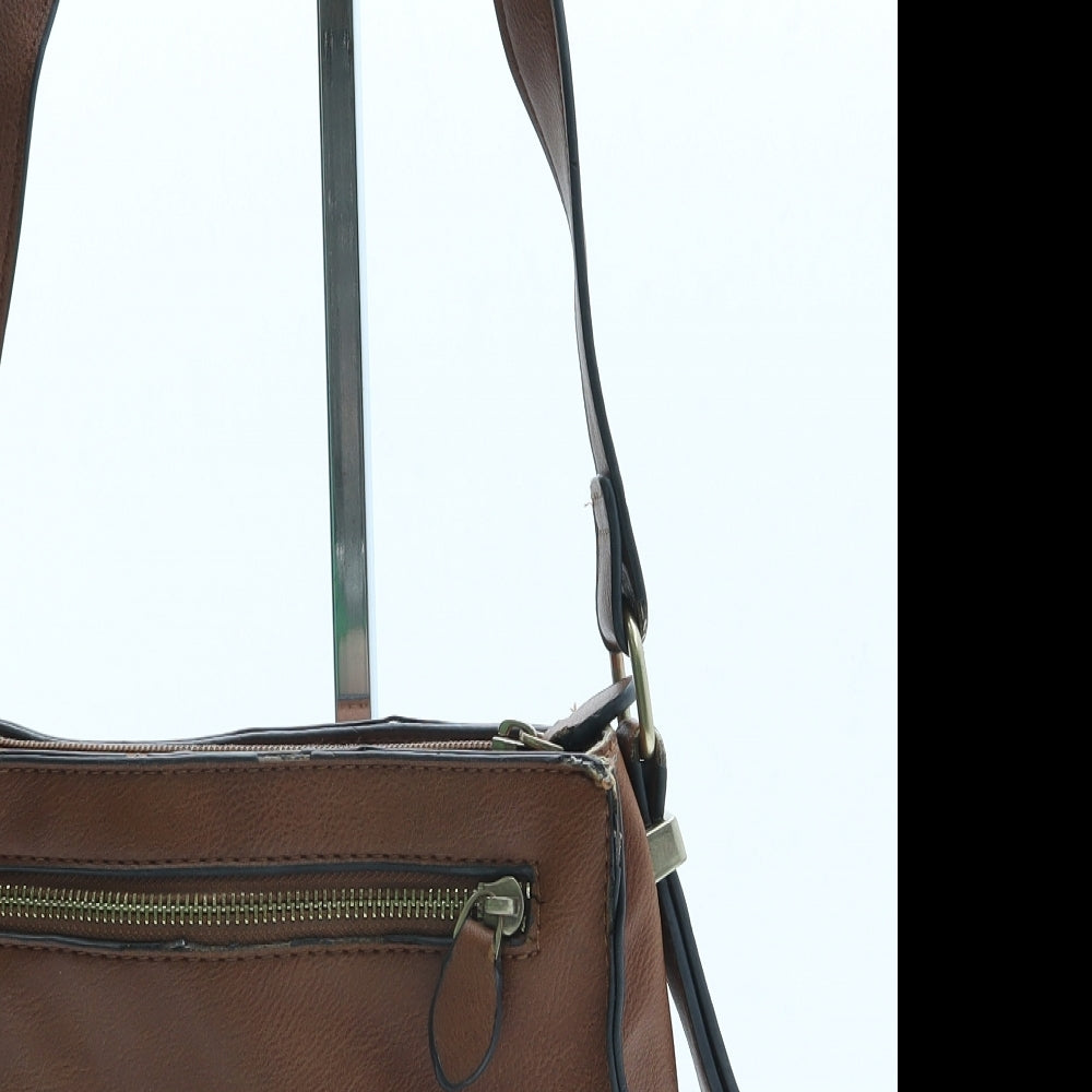 Warehouse Womens Brown Leather Crossbody Size Small