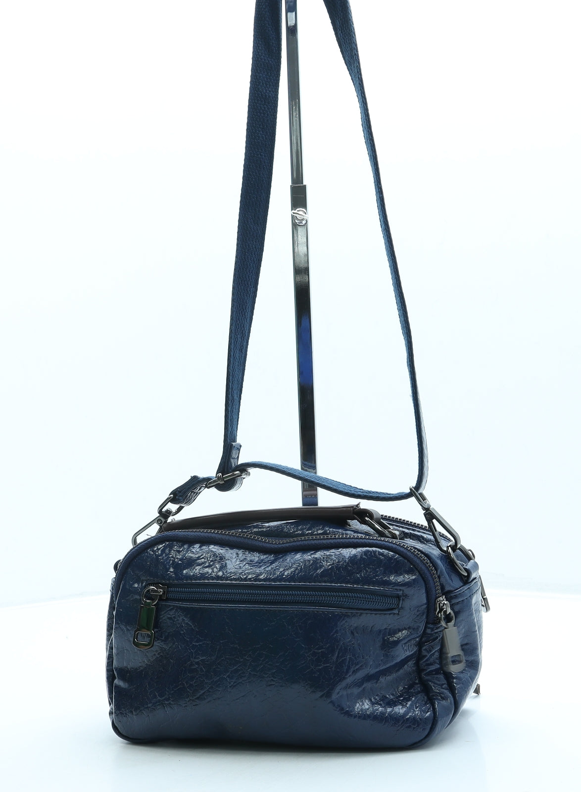 Preworn Womens Blue Leather Crossbody Size Small