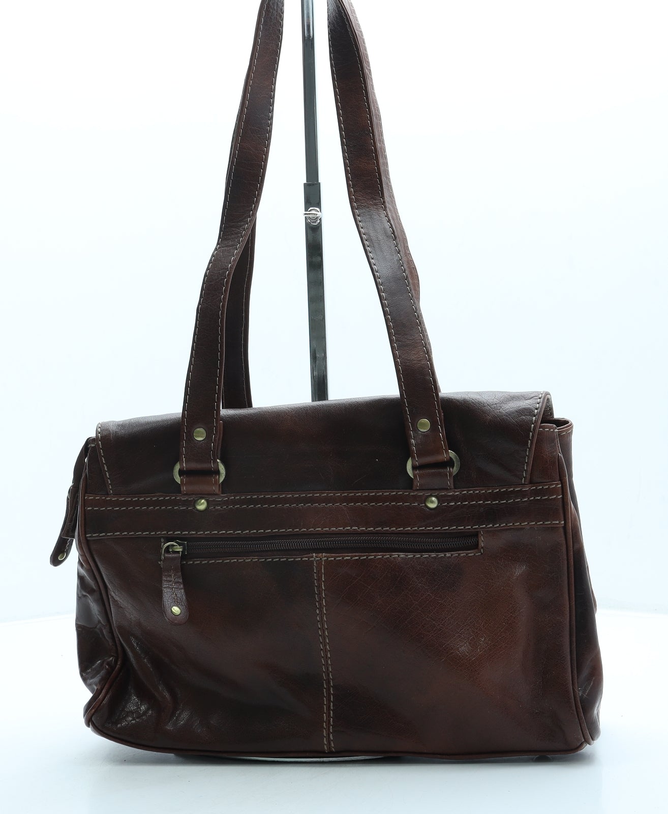 Brampton Womens Brown Leather Shoulder Bag Size Medium
