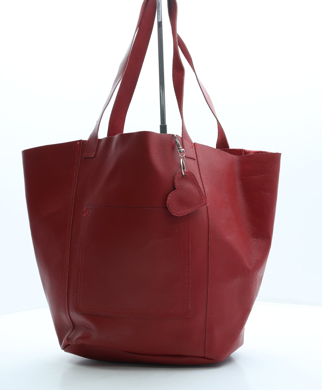Preworn Womens Red Leather Hobo Bag Size Large
