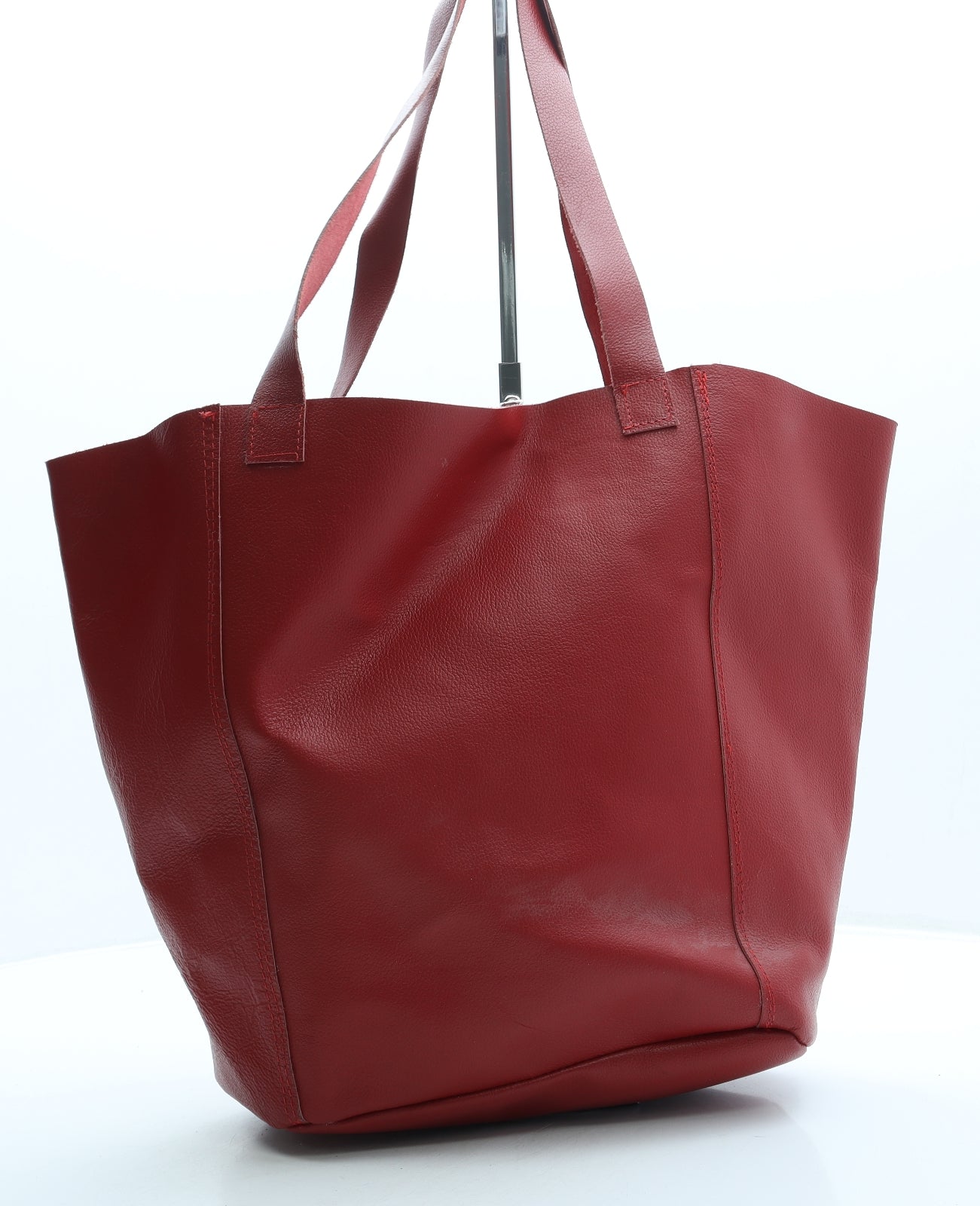 Preworn Womens Red Leather Hobo Bag Size Large
