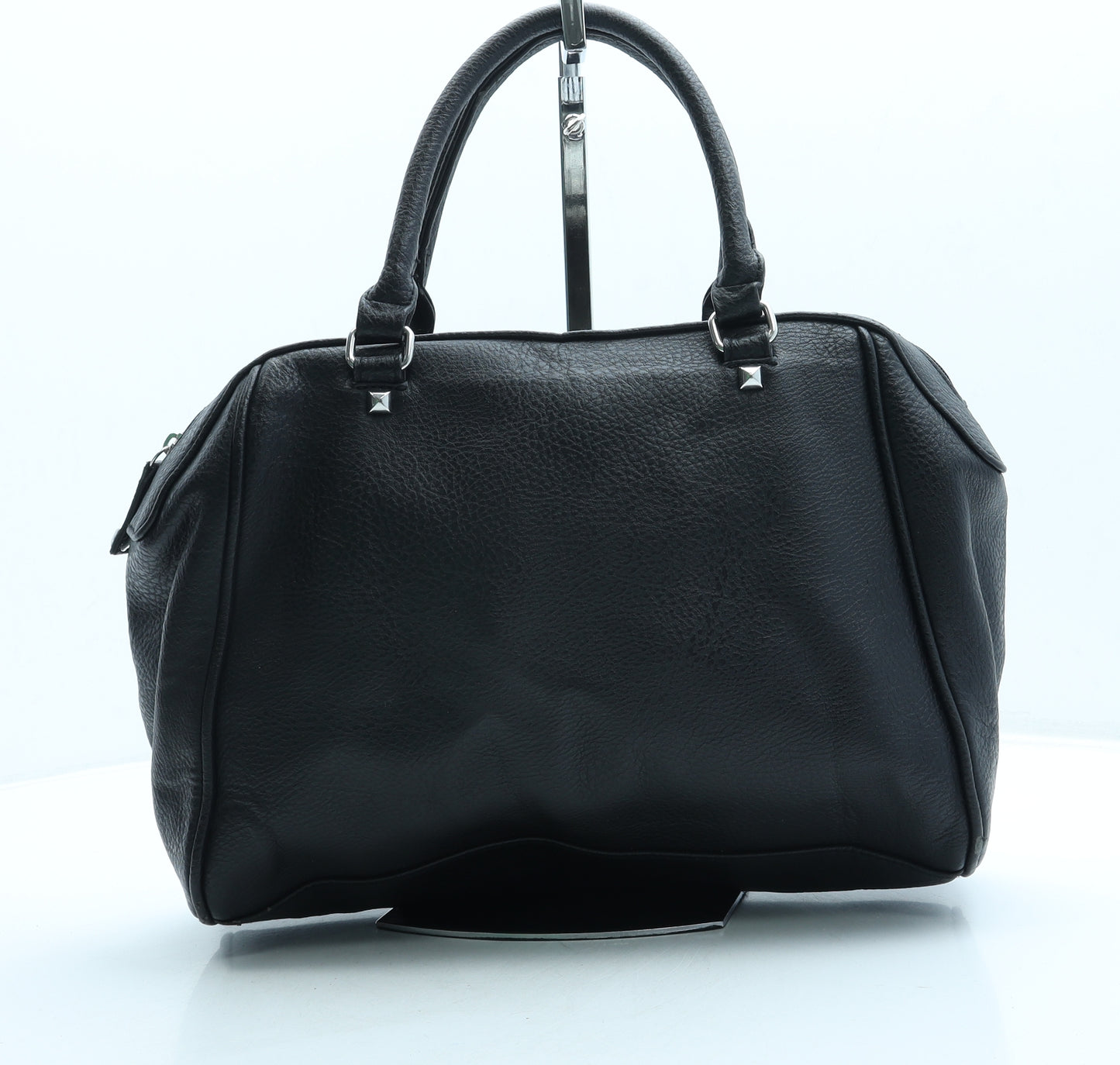 H&M Womens Black Leather Top Handle Bag Size Medium