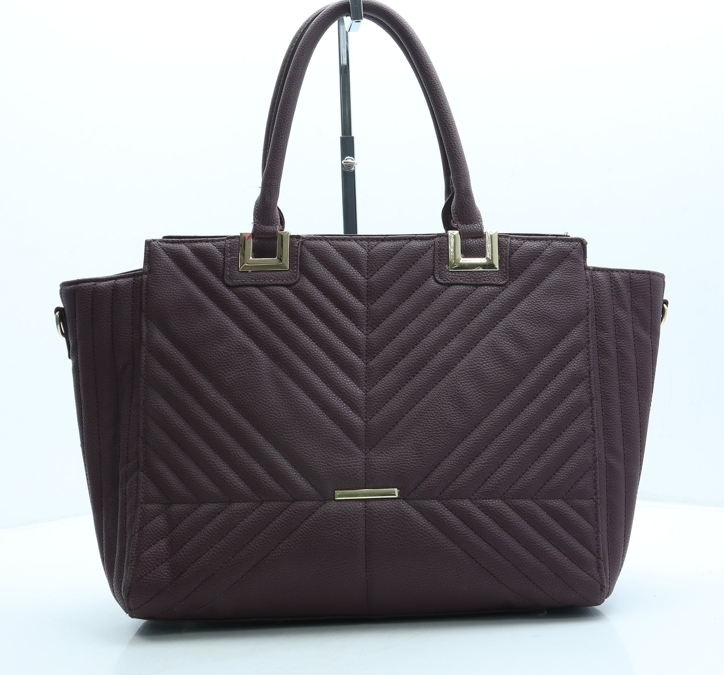 Primark Womens Purple Geometric Leather Top Handle Bag Size Large