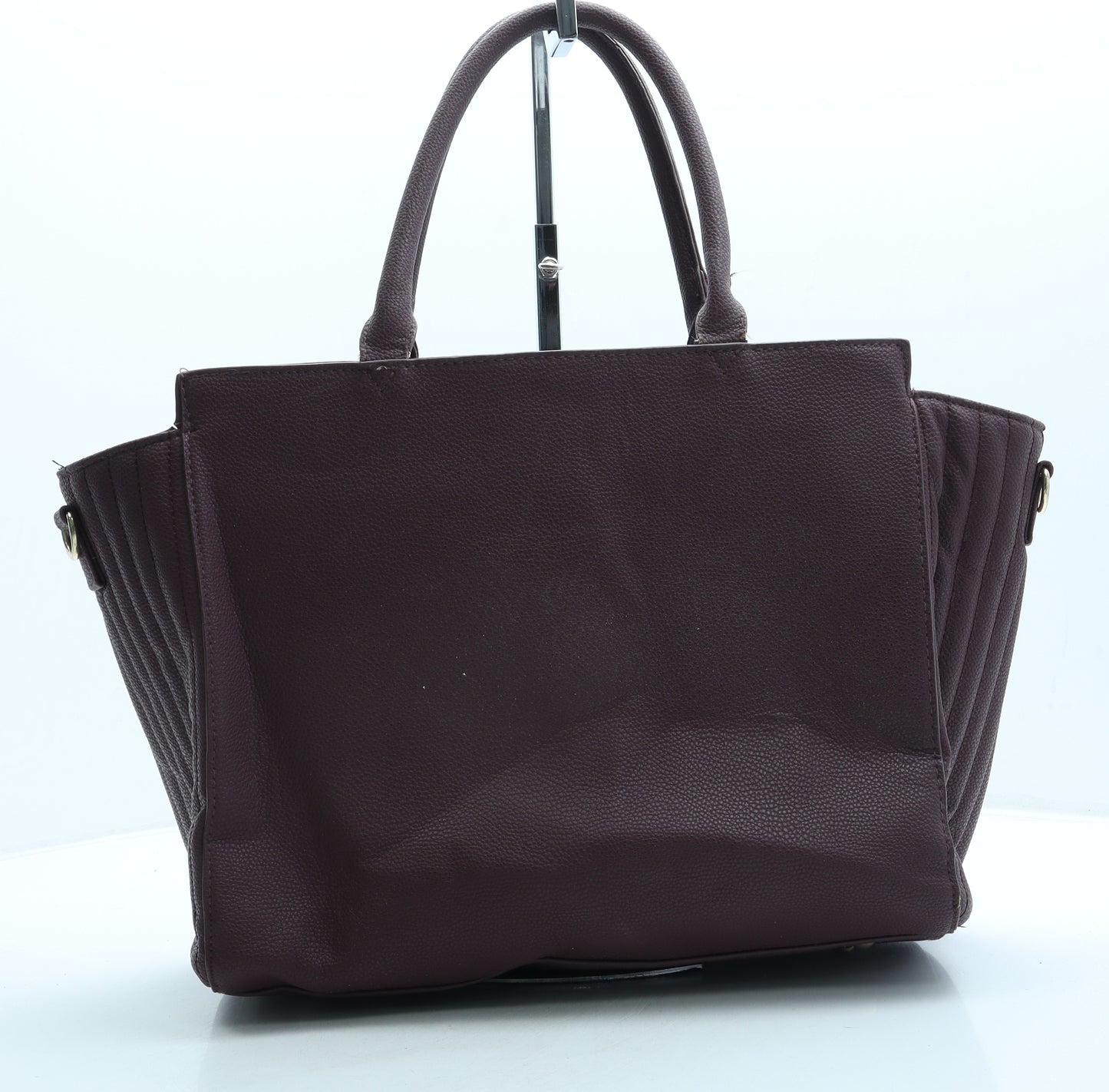 Primark Womens Purple Geometric Leather Top Handle Bag Size Large