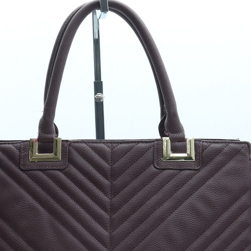 Primark Womens Purple Geometric Leather Top Handle Bag Size Large