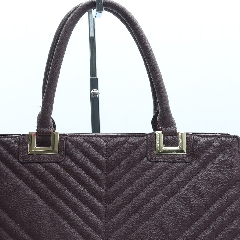 Primark Womens Purple Geometric Leather Top Handle Bag Size Large