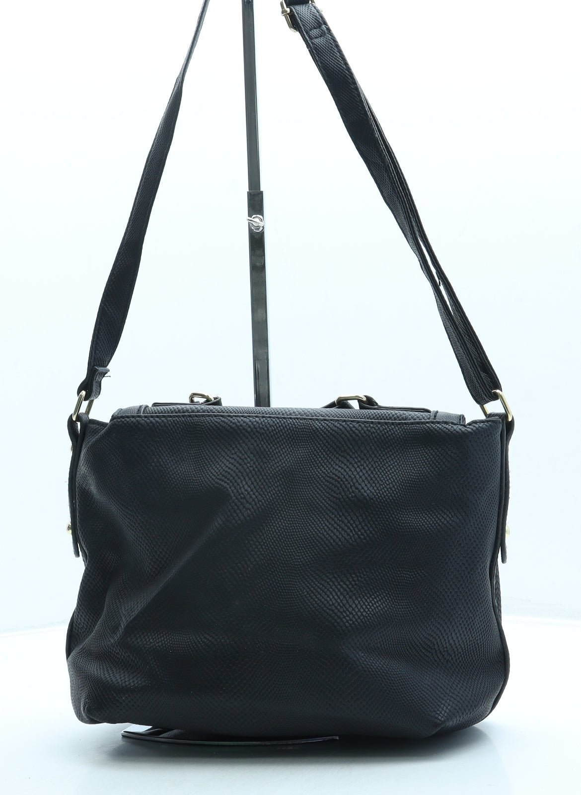 Peacocks Womens Black Leather Crossbody Size Small