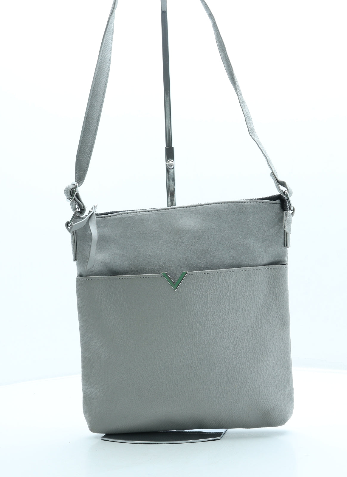 Primark Womens Grey Leather Crossbody Size Small