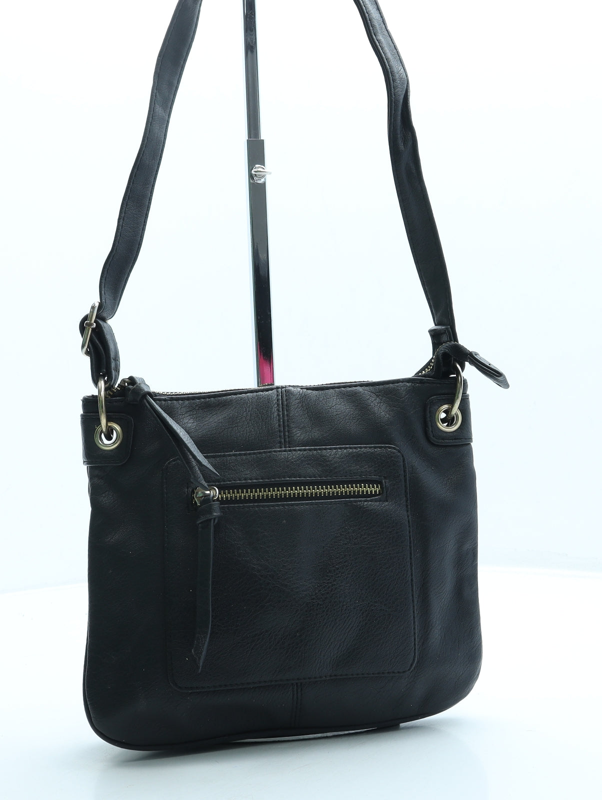 F&F Womens Black Leather Crossbody Size Small