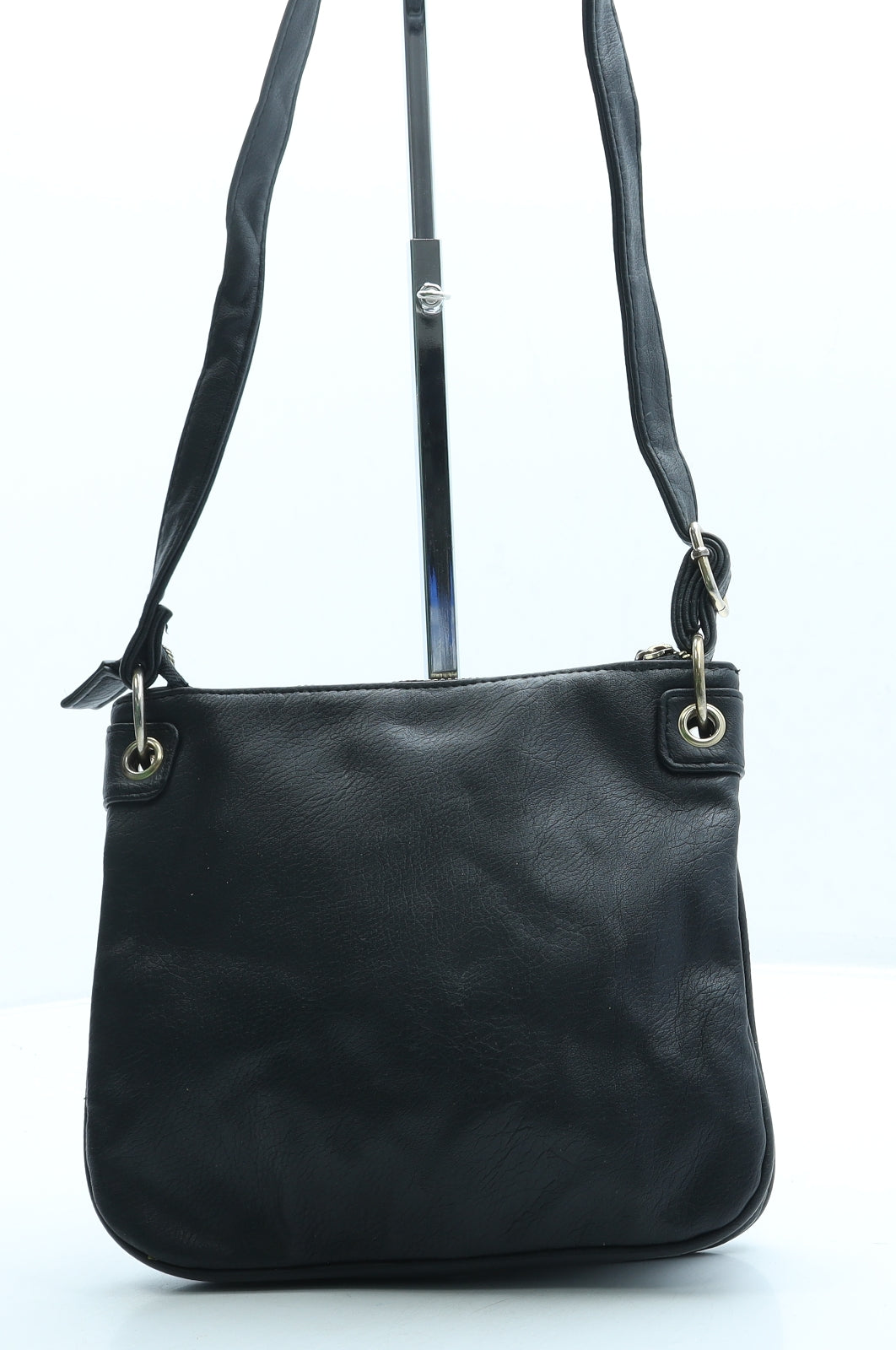 F&F Womens Black Leather Crossbody Size Small
