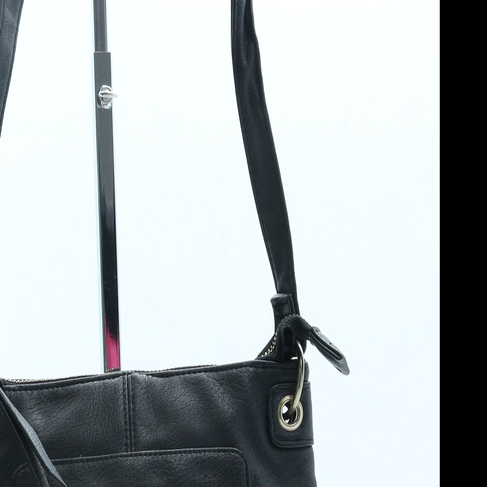 F&F Womens Black Leather Crossbody Size Small