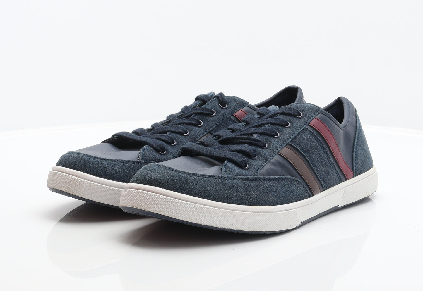 Cargo Quay Mens Blue Striped Suede Trainer UK 11 46