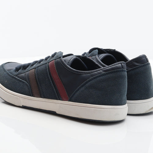 Cargo Quay Mens Blue Striped Suede Trainer UK 11 46