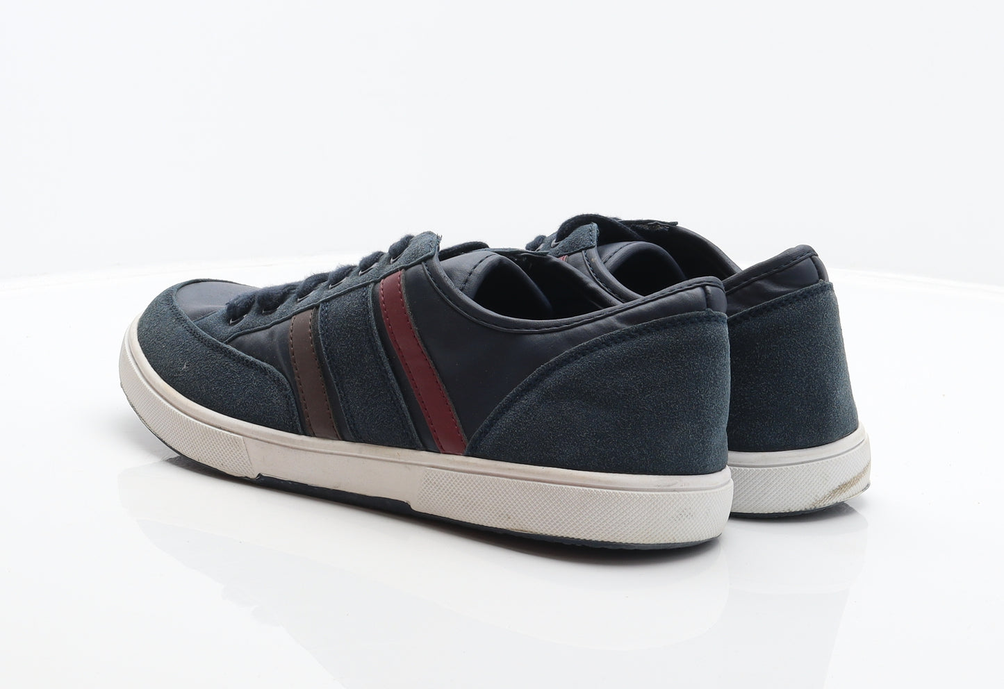 Cargo Quay Mens Blue Striped Suede Trainer UK 11 46