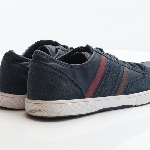 Cargo Quay Mens Blue Striped Suede Trainer UK 11 46