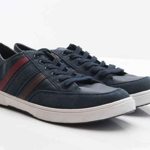 Cargo Quay Mens Blue Striped Suede Trainer UK 11 46