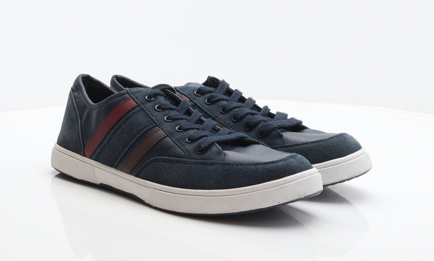 Cargo Quay Mens Blue Striped Suede Trainer UK 11 46