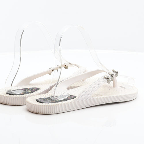 Sol Mediterraneo Womens White Synthetic Thong Sandal UK 5.5 39