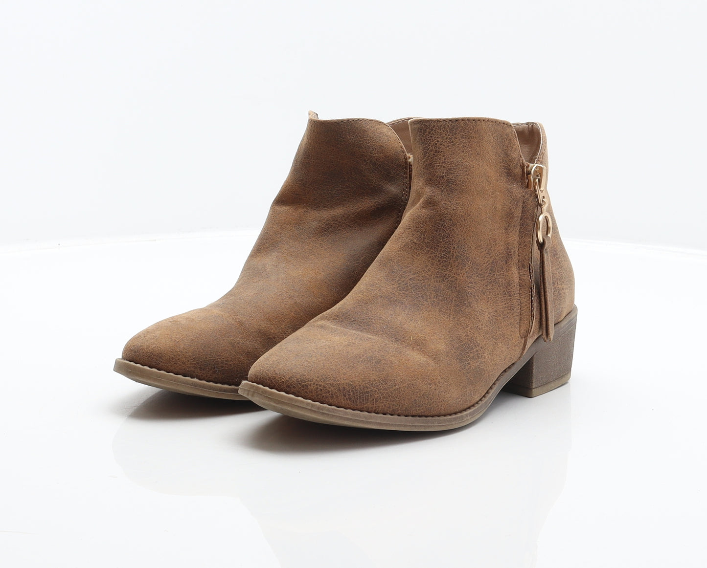 New Look Girls Brown Synthetic Bootie Boot UK 3 36