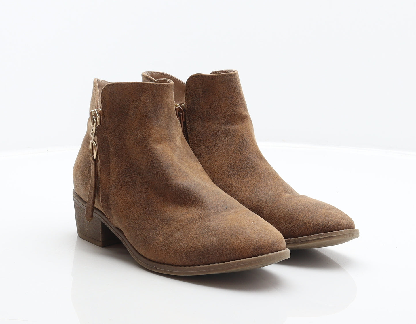 New Look Girls Brown Synthetic Bootie Boot UK 3 36