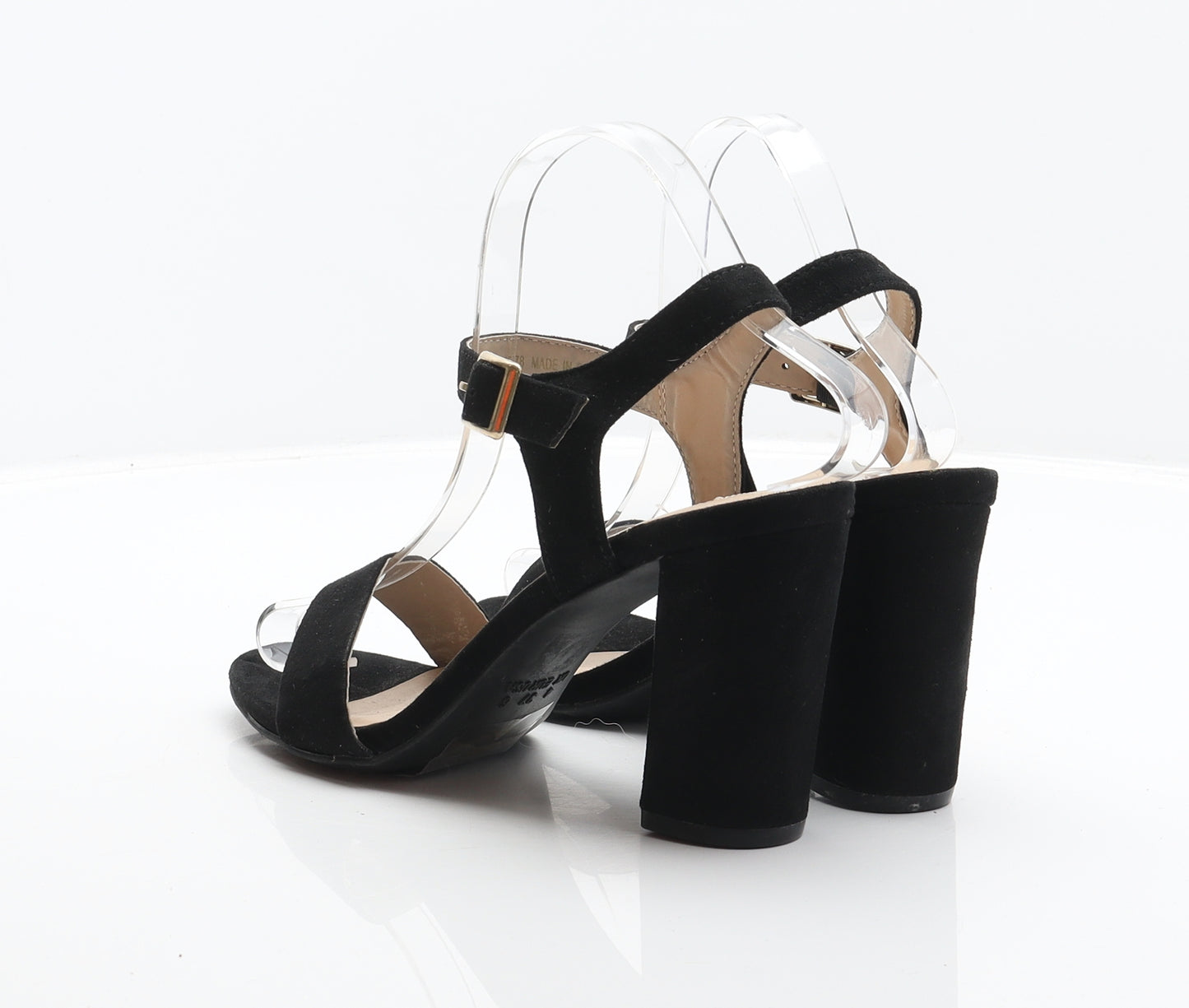 Primark Womens Black Polyester Strappy Heel UK 4 37