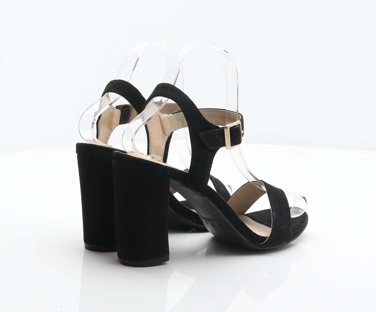 Primark Womens Black Polyester Strappy Heel UK 4 37