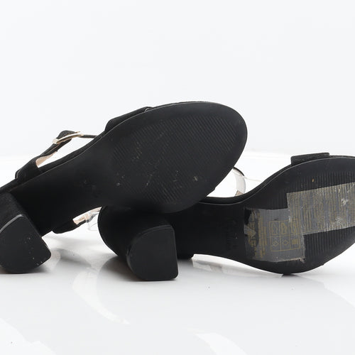 Primark Womens Black Polyester Strappy Heel UK 4 37