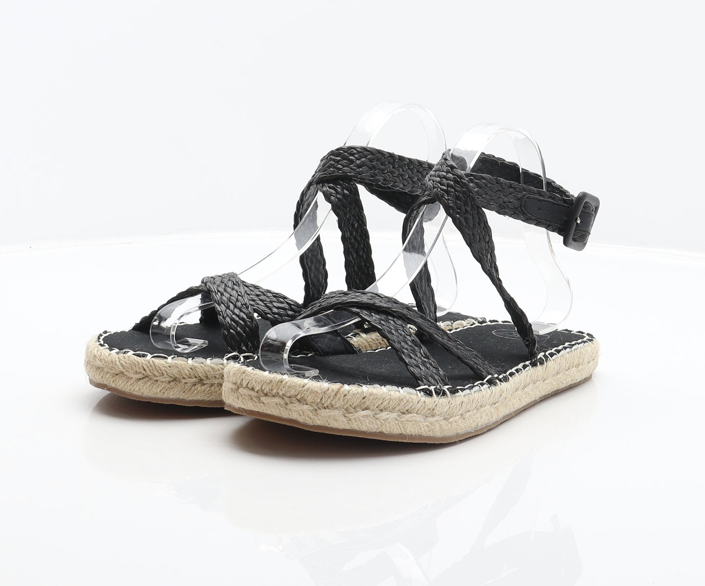 Missguided Womens Black Synthetic Espadrille Sandal UK 5