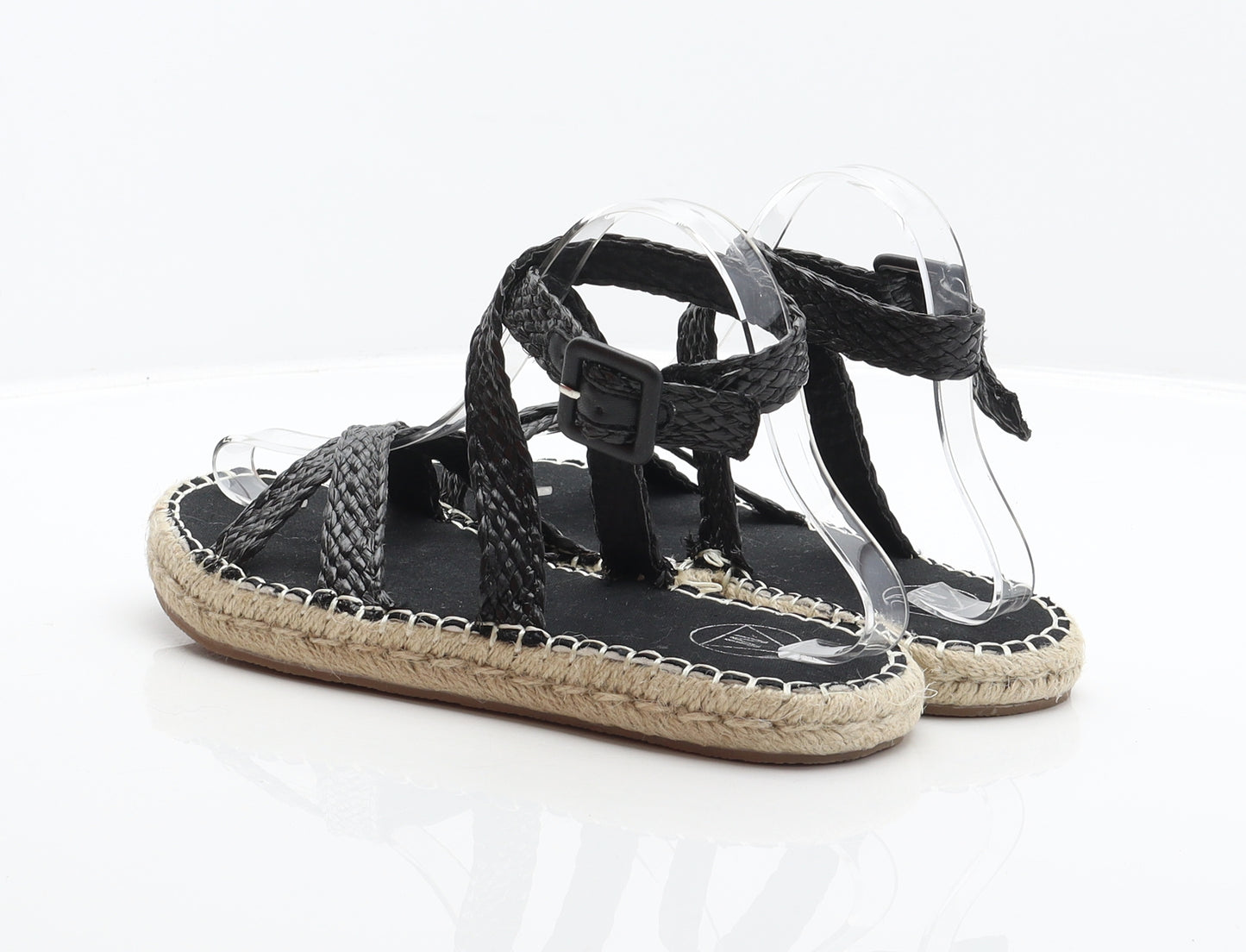 Missguided Womens Black Synthetic Espadrille Sandal UK 5