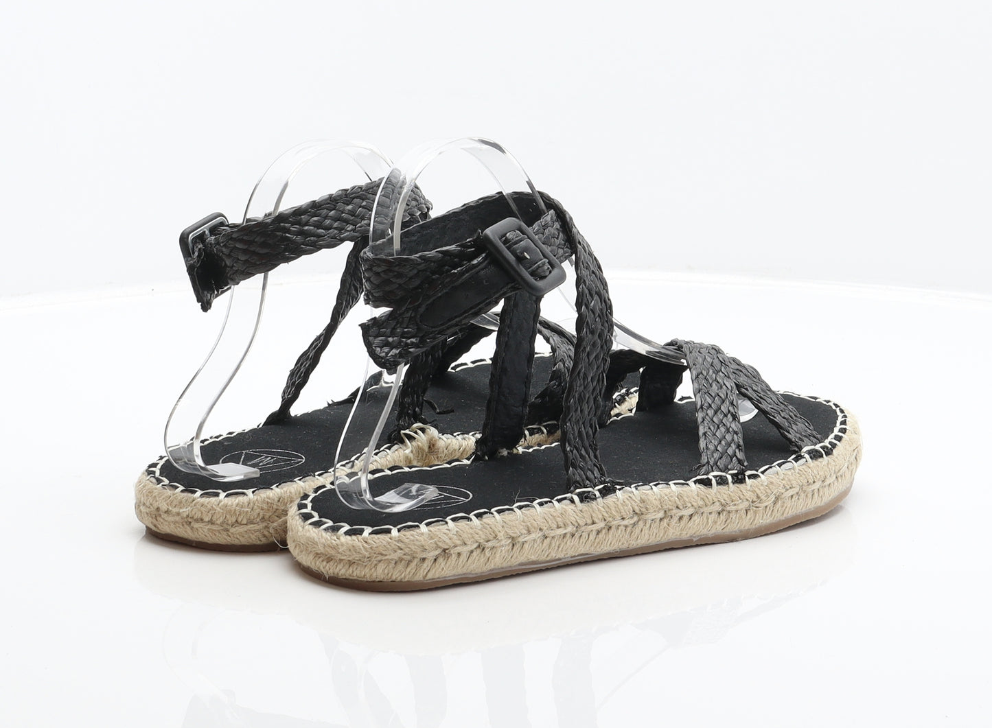 Missguided Womens Black Synthetic Espadrille Sandal UK 5