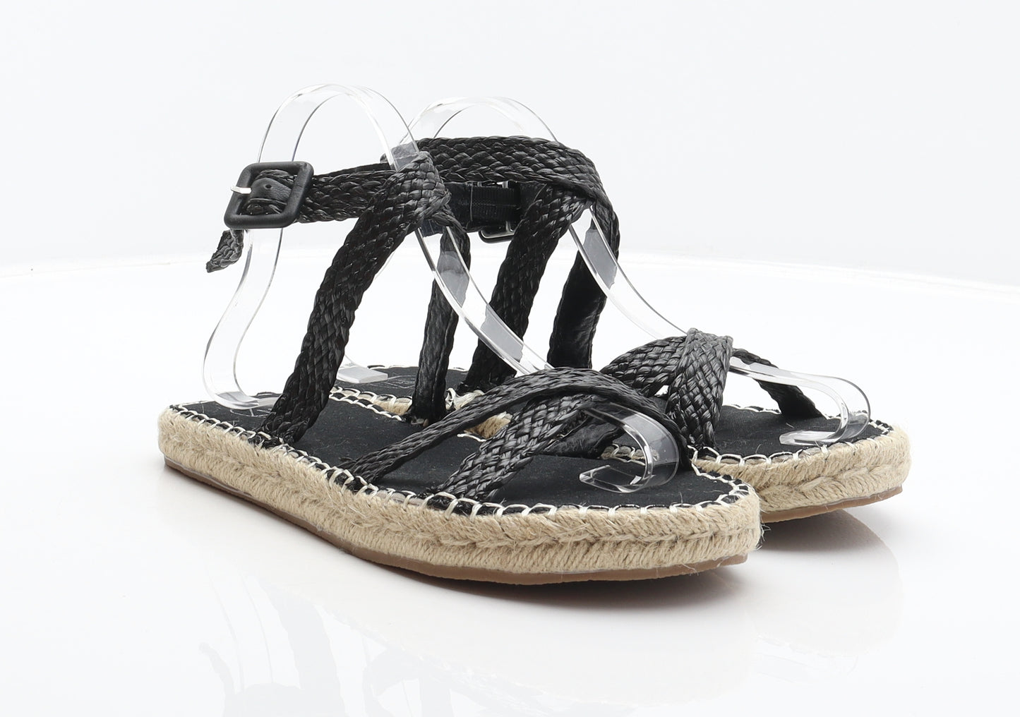 Missguided Womens Black Synthetic Espadrille Sandal UK 5