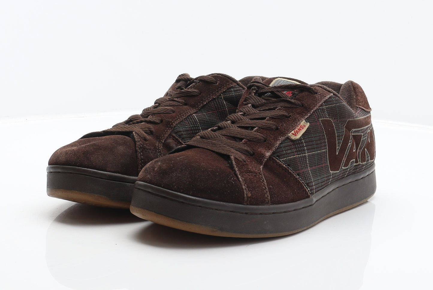 VANS Mens Brown Plaid Suede Trainer UK 7.5 41