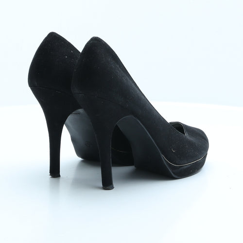 New Look Womens Black Suede Court Heel UK 7 40