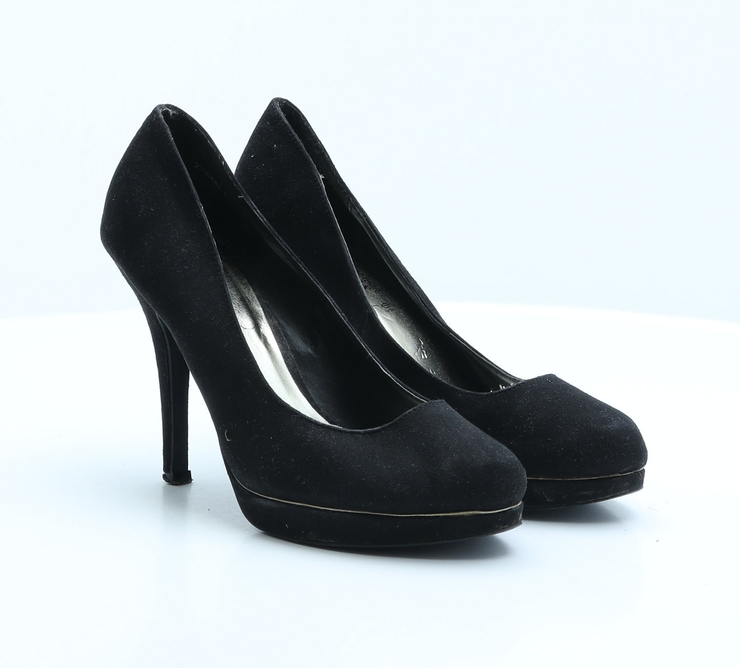New Look Womens Black Suede Court Heel UK 7 40