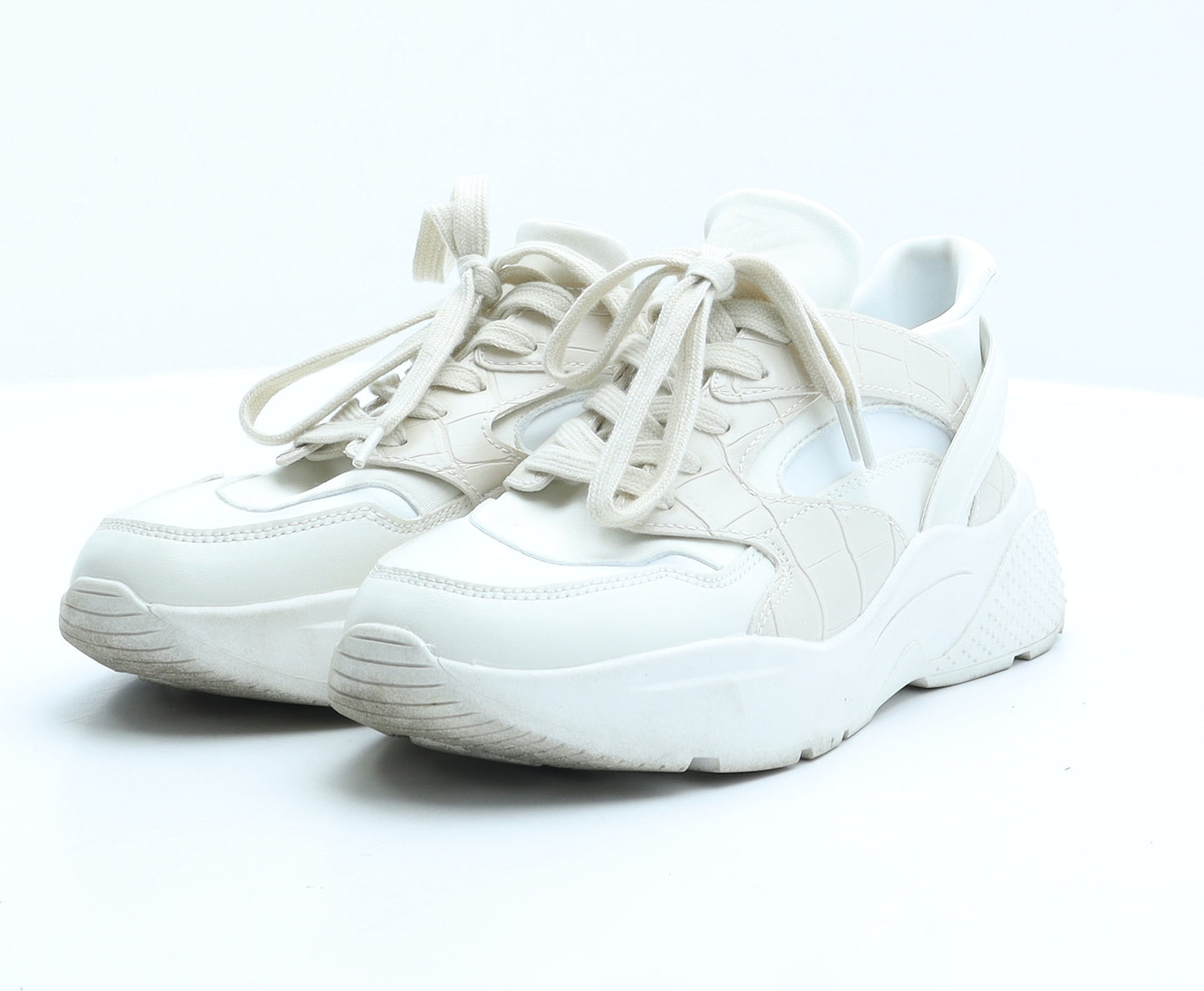 H&M Womens White Synthetic Trainer UK 5 38