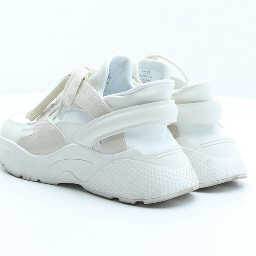 H&M Womens White Synthetic Trainer UK 5 38