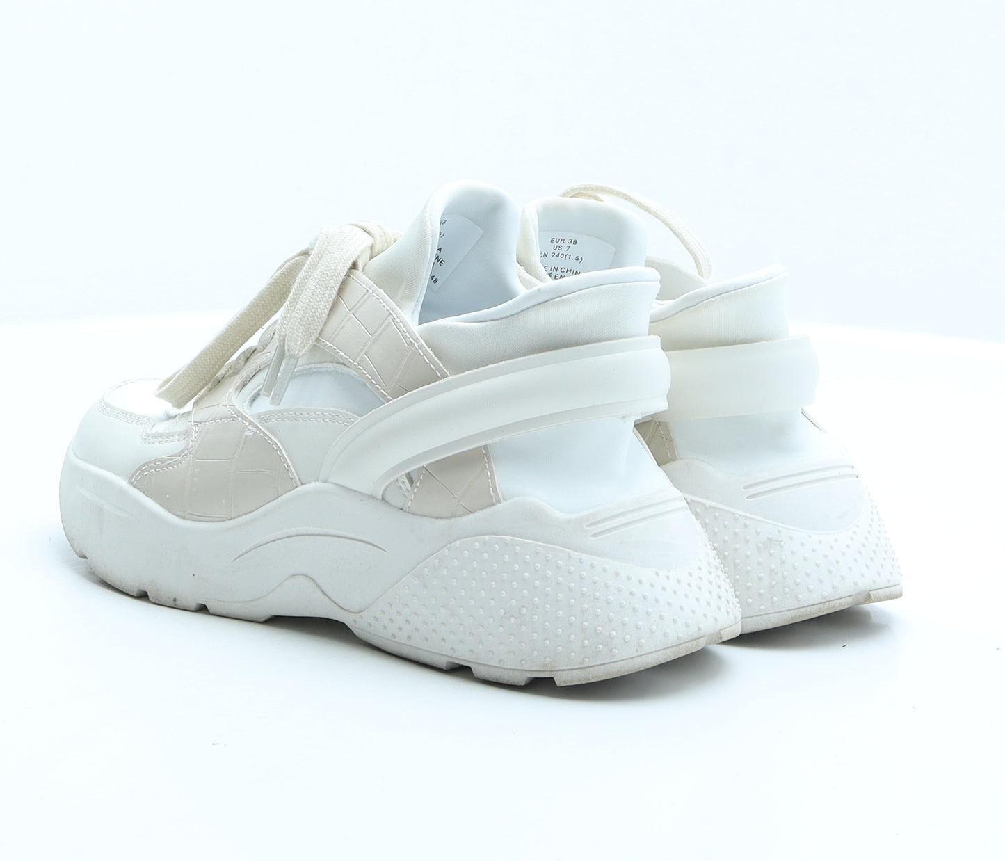 H&M Womens White Synthetic Trainer UK 5 38