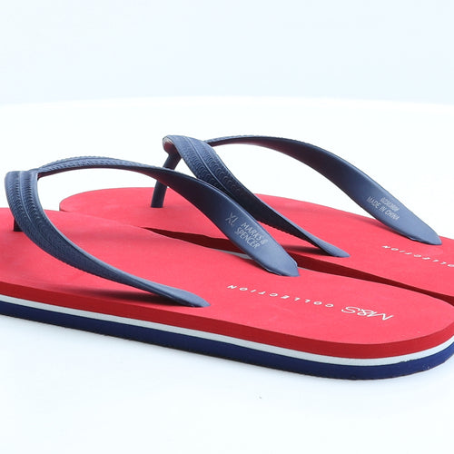 Marks and Spencer Mens Red Rubber Flip-Flop Sandal UK 12