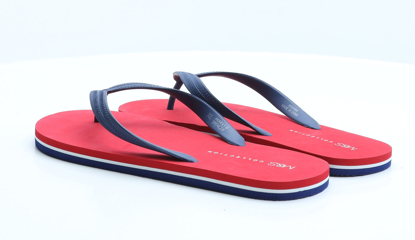 Marks and Spencer Mens Red Rubber Flip-Flop Sandal UK 12