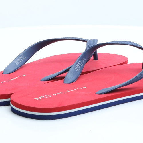 Marks and Spencer Mens Red Rubber Flip-Flop Sandal UK 12