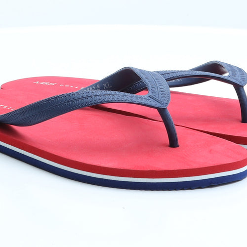 Marks and Spencer Mens Red Rubber Flip-Flop Sandal UK 12