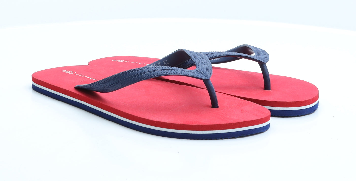 Marks and Spencer Mens Red Rubber Flip-Flop Sandal UK 12