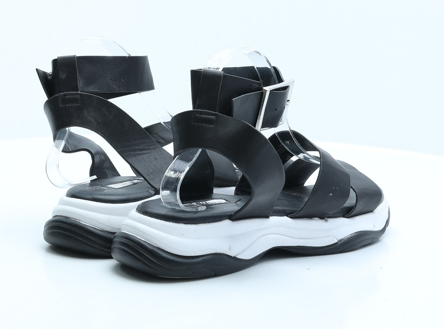 Primark Womens Black Synthetic Strappy Sandal UK 7