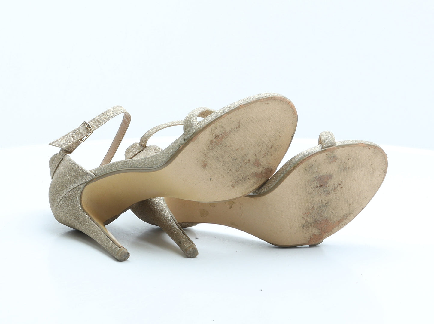 Primark Womens Gold Synthetic Strappy Heel UK 5