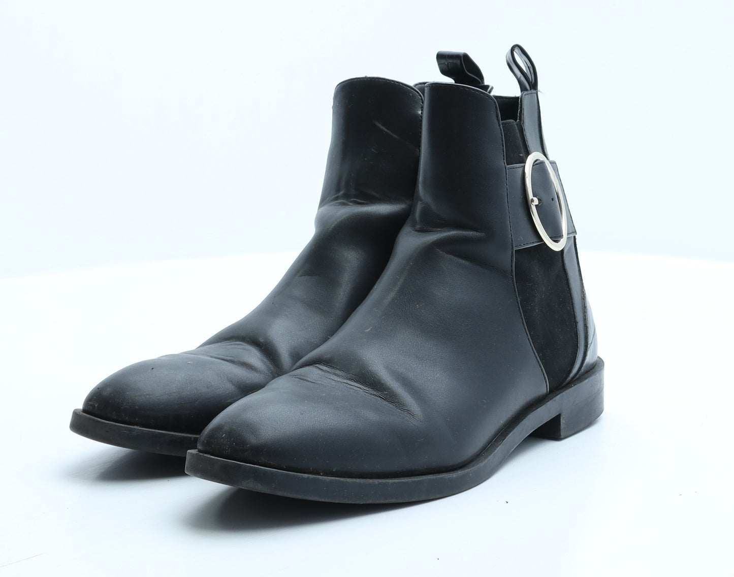 Zara Womens Black Synthetic Biker Boot UK 6 39
